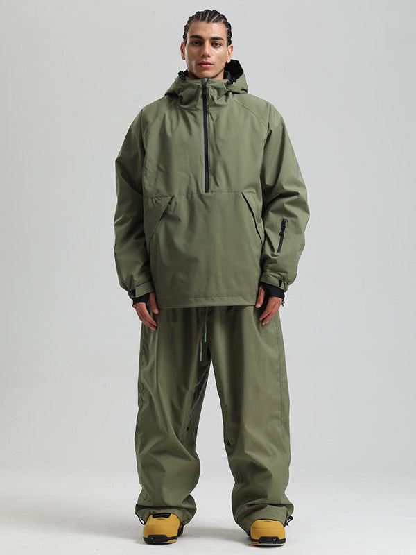 Gsou Snow Herren-Snowboardanzug, strapazierfähig, urbaner Look, Pullover-Anorak