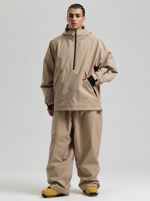 Gsou Snow Herren-Snowboardanzug, strapazierfähig, urbaner Look, Pullover-Anorak