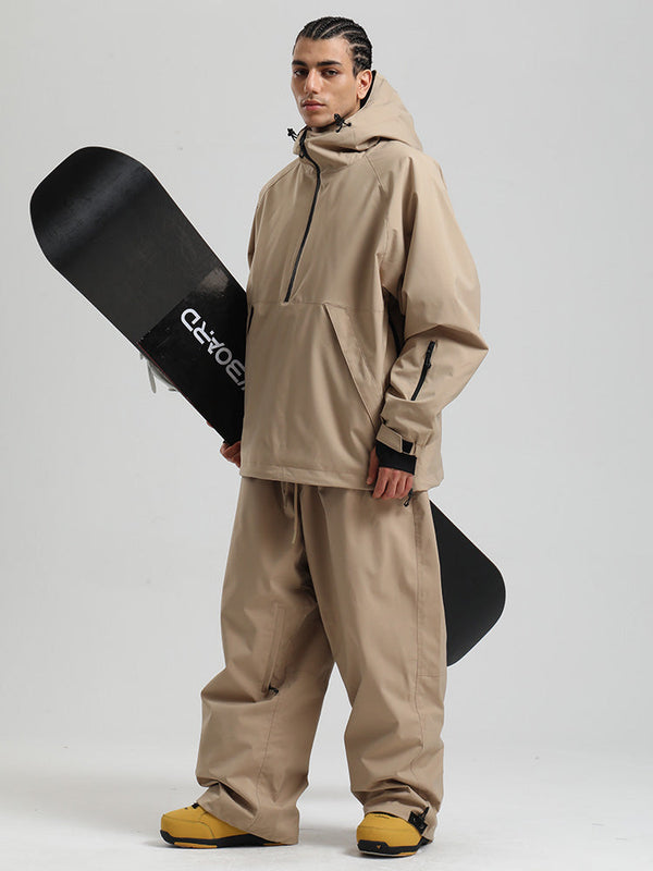 Gsou Snow Herren-Snowboardanzug, strapazierfähig, urbaner Look, Pullover-Anorak