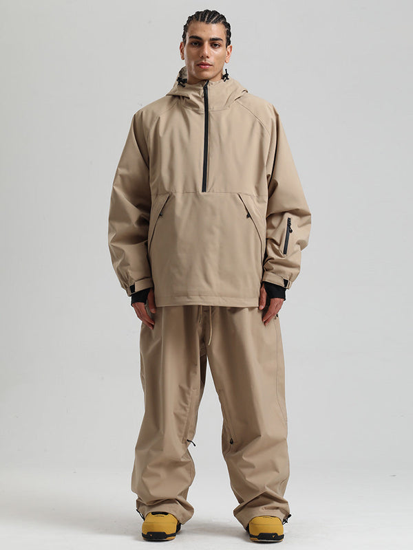 Gsou Snow Herren-Snowboardanzug, strapazierfähig, urbaner Look, Pullover-Anorak