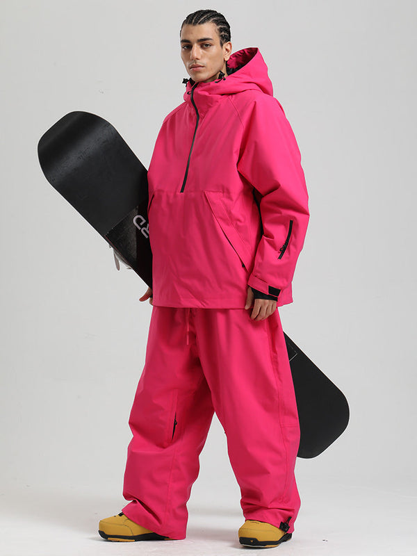 Gsou Snow Herren-Snowboardanzug, strapazierfähig, urbaner Look, Pullover-Anorak