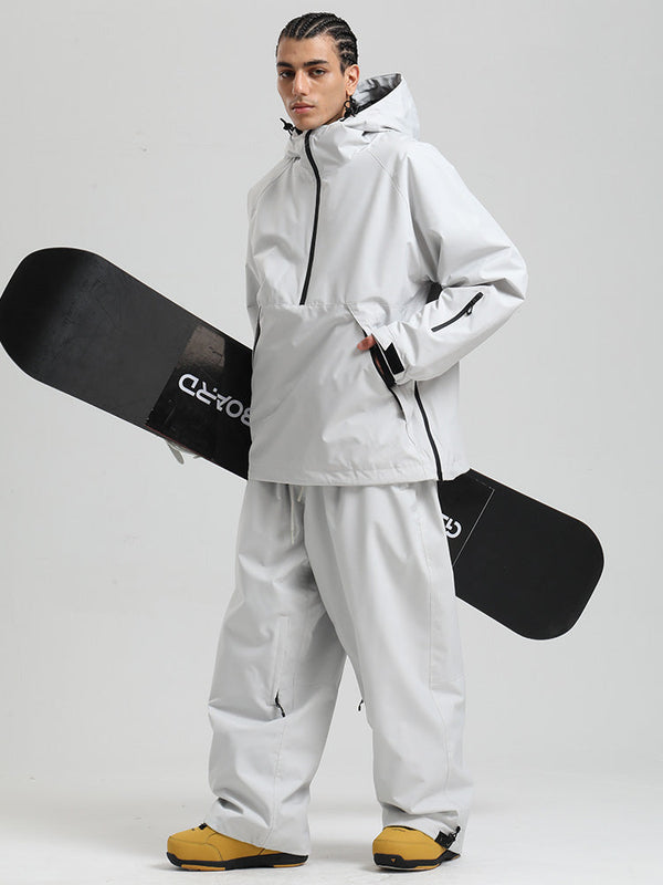 Gsou Snow Herren-Snowboardanzug, strapazierfähig, urbaner Look, Pullover-Anorak