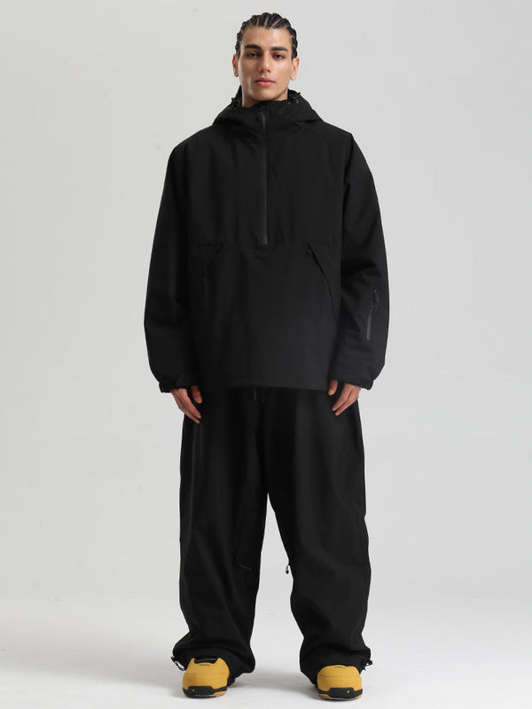 Gsou Snow Herren-Snowboardanzug, strapazierfähig, urbaner Look, Pullover-Anorak