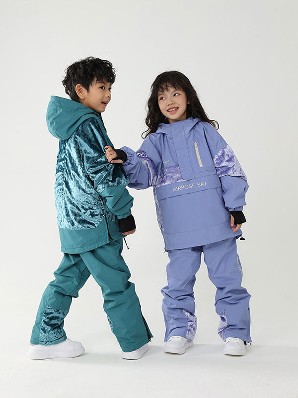Air Pose Kinder-Cargo-Schneejacke und -hose mit Blumenmuster
