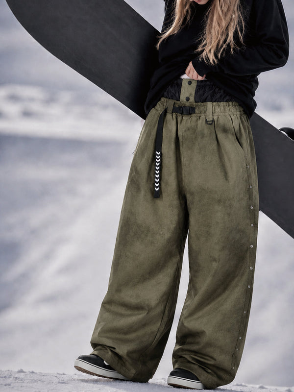 Urban Vibe Damen-Snowboardhose im Workwear-Stil mit Nietenbesatz, weitem Schnitt und OG-Baggy-Design.