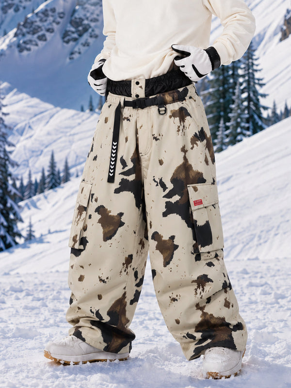 Pantalon de ski cargo ample et utilitaire pour homme – Modèle à ceinture de ville multipoches