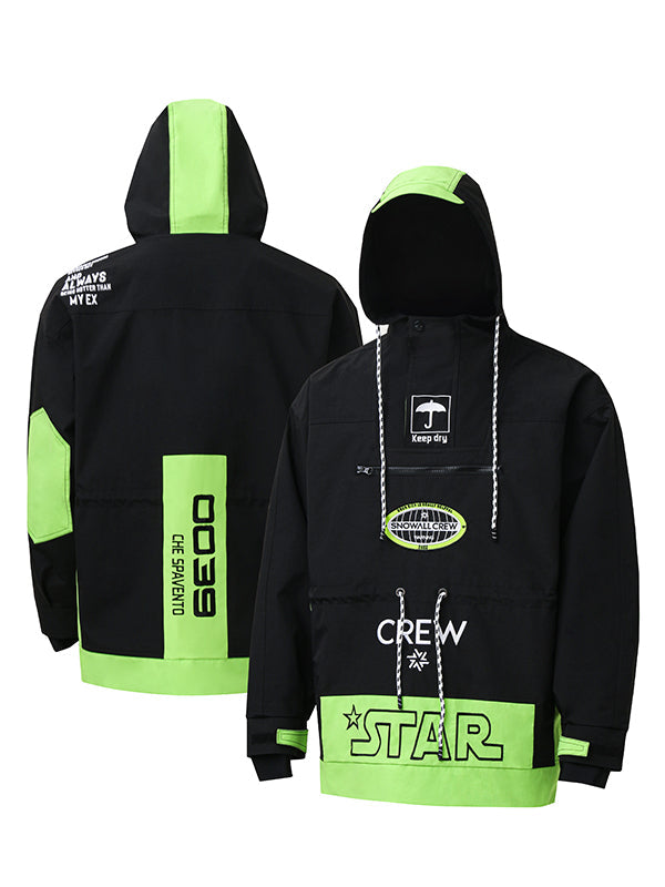 Snowall Unisex Mountain Star wasserdichte Anorak-Snowboardjacke für Damen und Herren