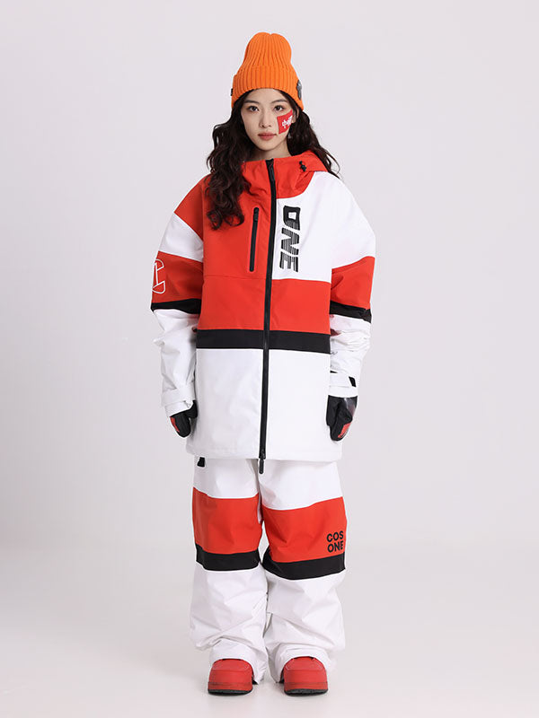 Cosone Winter-Windbreaker-Set für Herren mit Reißverschluss und Farbblock-Design, bestehend aus Jacke und Hose
