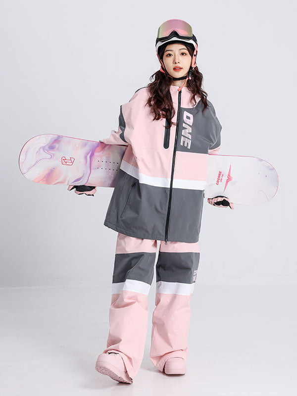 Cosone Winter-Windbreaker-Set für Herren mit Reißverschluss und Farbblock-Design, bestehend aus Jacke und Hose