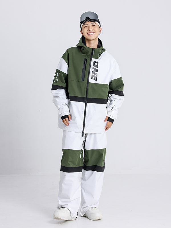 Cosone Winter-Windbreaker-Set für Herren mit Reißverschluss und Farbblock-Design, bestehend aus Jacke und Hose