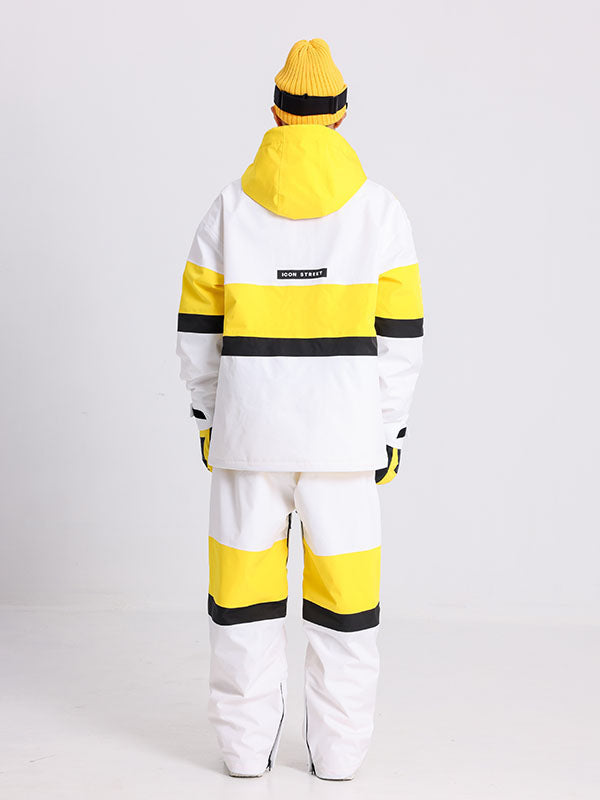 Cosone Winter-Windbreaker-Set für Herren mit Reißverschluss und Farbblock-Design, bestehend aus Jacke und Hose