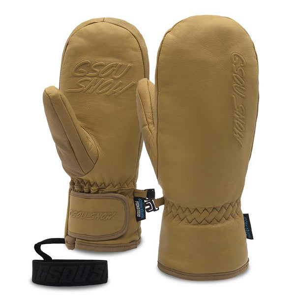 Gsou Snow Winterhandschuhe aus Ziegenleder für Damen – Allwetter-Schneehandschuhe