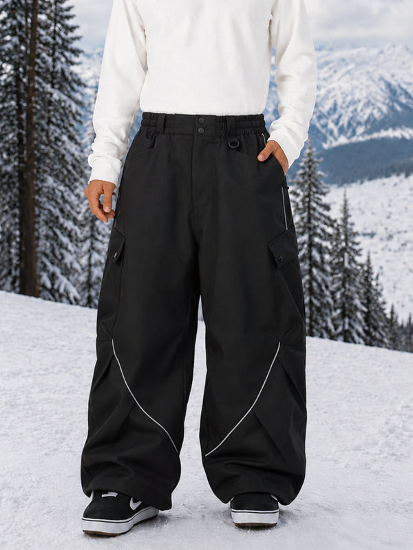 Camden Punk Reflective Street Utility Cargo Snowboardhose für Herren – Baggy Freestyle Passform