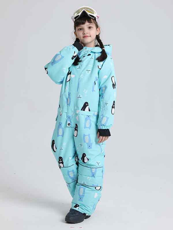 Pinguin-Einteiler-Schneeanzüge für Mädchen und Jungen