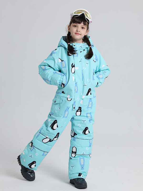Pinguin-Einteiler-Schneeanzüge für Mädchen und Jungen