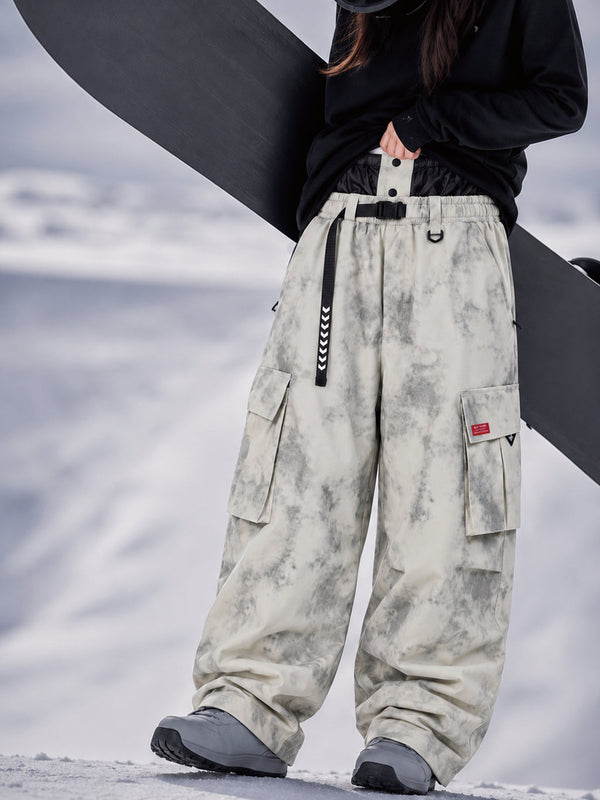 Damen-Street-Utility-Cargo-Schneehose im Baggy-Stil – Design mit mehreren Taschen und Gürtel