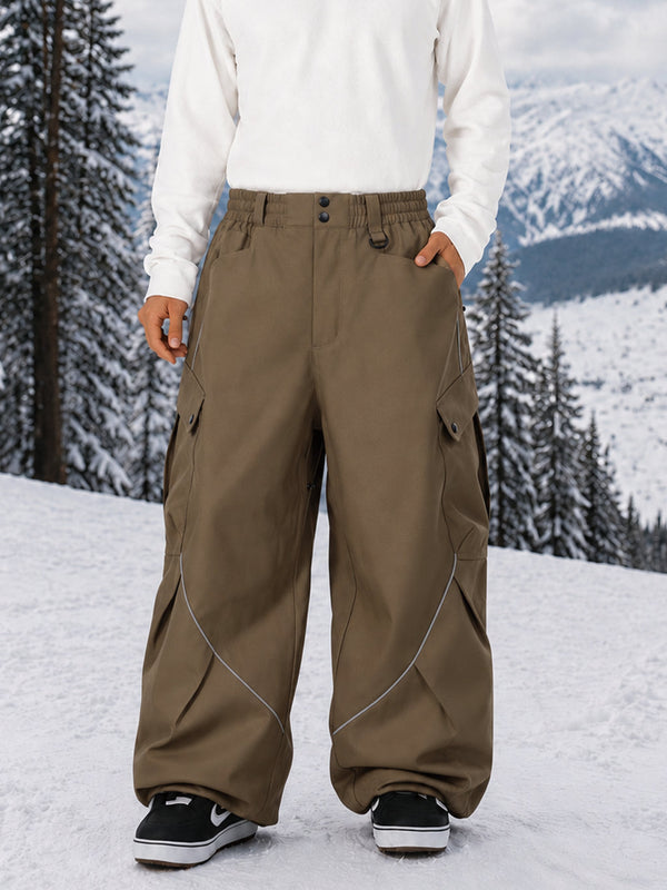 Camden Punk Reflective Street Utility Cargo Snowboardhose für Herren – Baggy Freestyle Passform