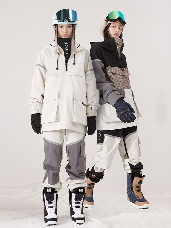 Damen-Unisex-Winteranorak mit reflektierenden, farbenfrohen Elementen, Vector-Aromak und Snowboardjacke