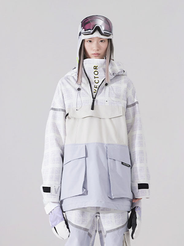 Vector Unisex reflektierende, farbenfrohe Winteranorak-Snowboardjacke für Herren
