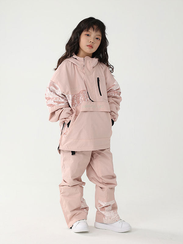 Air Pose Kinder-Cargo-Schneejacke und -hose mit Blumenmuster