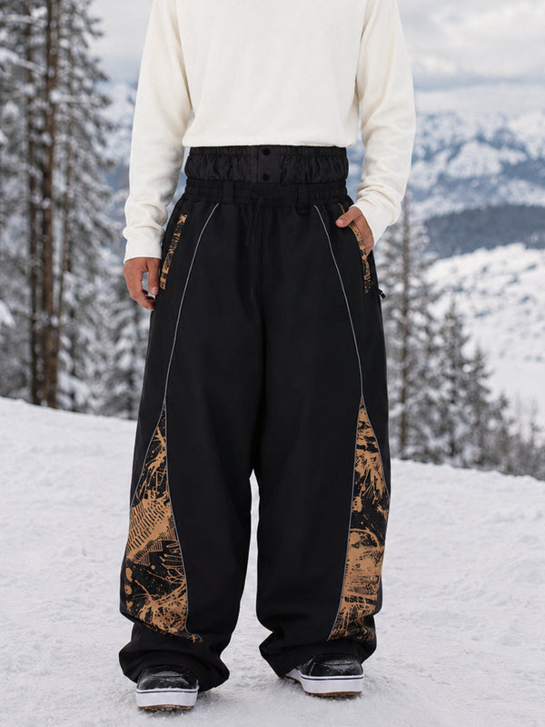 Hyper Flux Jogger Baggy-Schneehose für Herren mit farbigem Graffiti-Einsatz und reflektierenden Linien