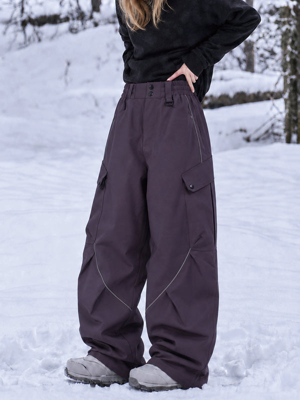 Pantalon de snowboard cargo ample et réfléchissant Camden Punk pour femme – Coupe Freestyle