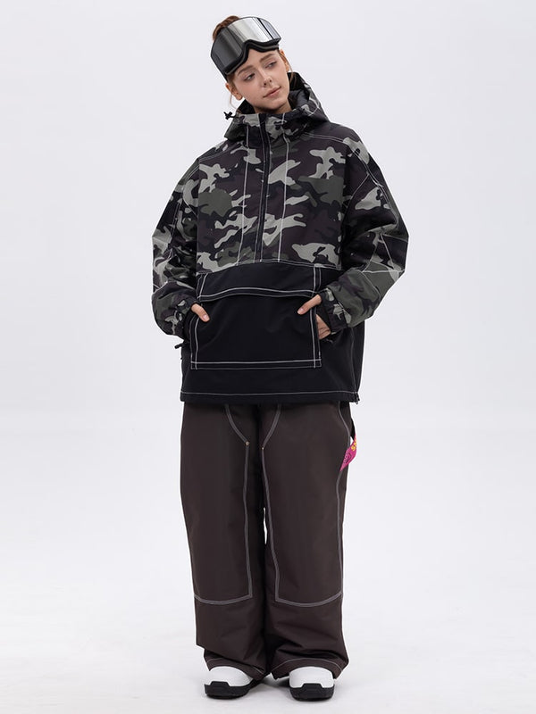 Damen-Set: Mountain Vibe Pulloverjacke & Urban Freerider Baggy-Schneehose