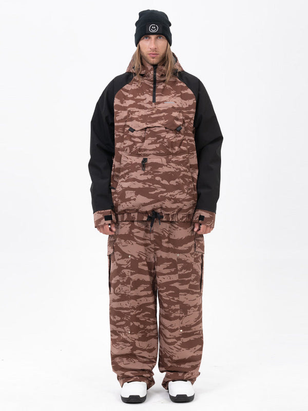 Freestyle-Mountain-Camo-Schneeanzug für Herren – Bomberjacke & Baggy-Hose-Set