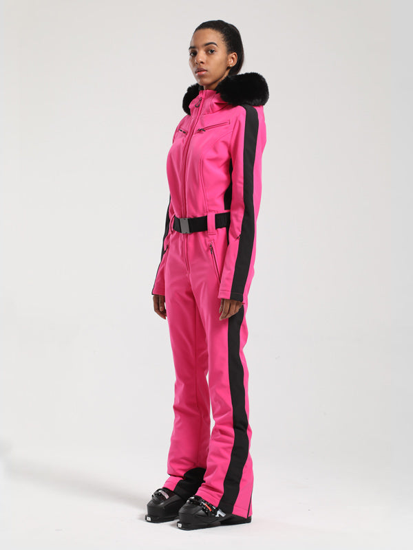 Gsou Snow Classic Damen-Skianzug Dawn mit Kunstpelzbesatz, einteilig