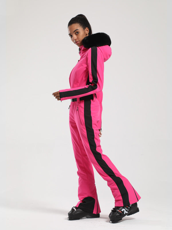 Gsou Snow Classic Damen-Skianzug Dawn mit Kunstpelzbesatz, einteilig