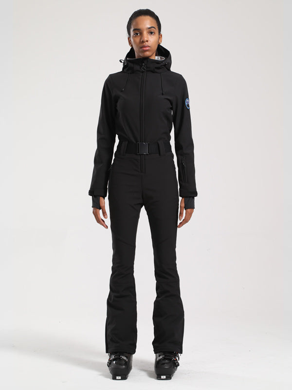 Gsou Snow Classic Damen-Skianzug mit Gürtel und ausgestelltem Bein