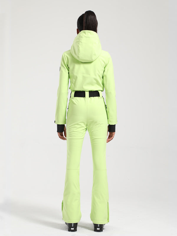 Gsou Snow Classic Damen-Skianzug mit Gürtel und ausgestelltem Bein