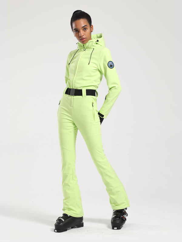 Gsou Snow Classic Damen-Skianzug mit Gürtel und ausgestelltem Bein