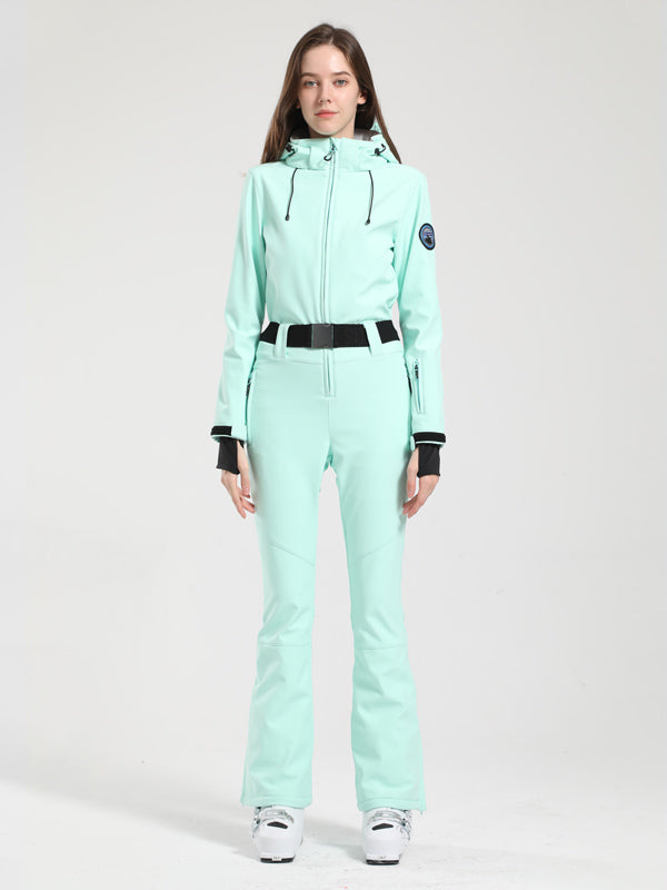 Gsou Snow Classic Damen-Skianzug mit Gürtel und ausgestelltem Bein