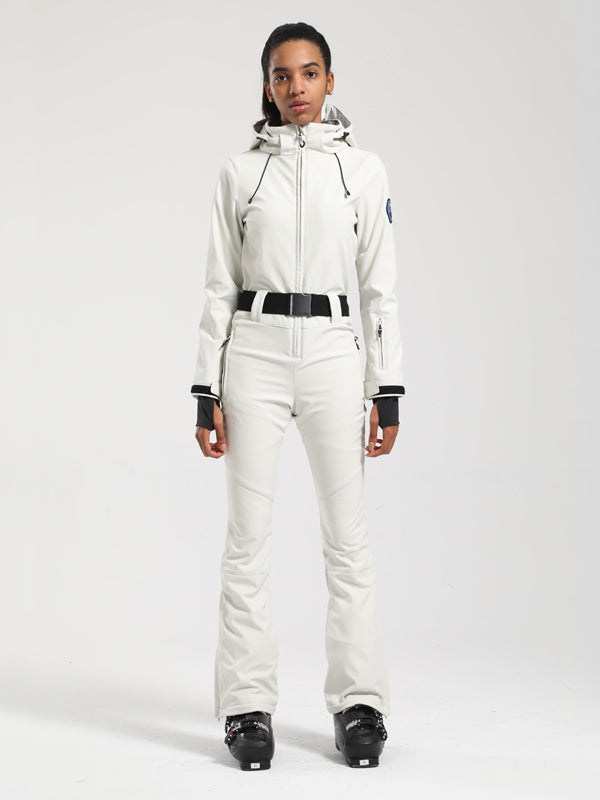 Gsou Snow Classic Damen-Skianzug mit Gürtel und ausgestelltem Bein