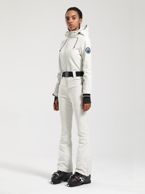 Gsou Snow Classic Damen-Skianzug mit Gürtel und ausgestelltem Bein