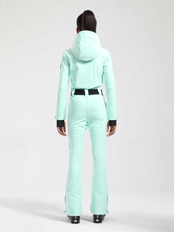 Gsou Snow Classic Damen-Skianzug mit Gürtel und ausgestelltem Bein