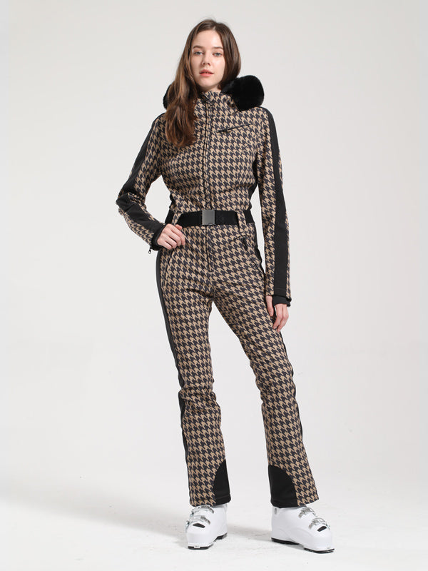 Women's Gsou Snow Classic Faux-Fur Trim Dawn Ski Suit