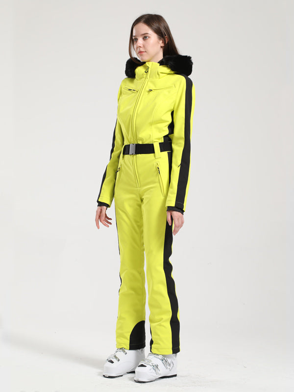 Women's Gsou Snow Classic Faux-Fur Trim Dawn Ski Suit