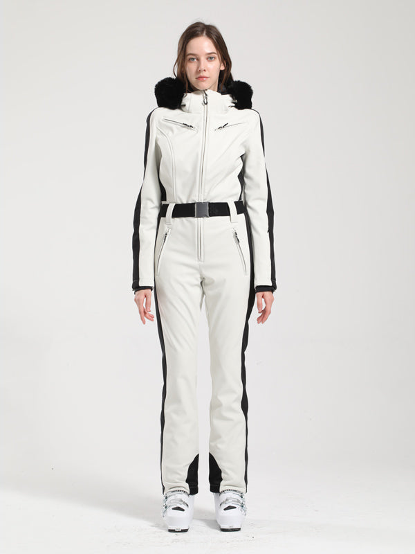 Women's Gsou Snow Classic Faux-Fur Trim Dawn Ski Suit