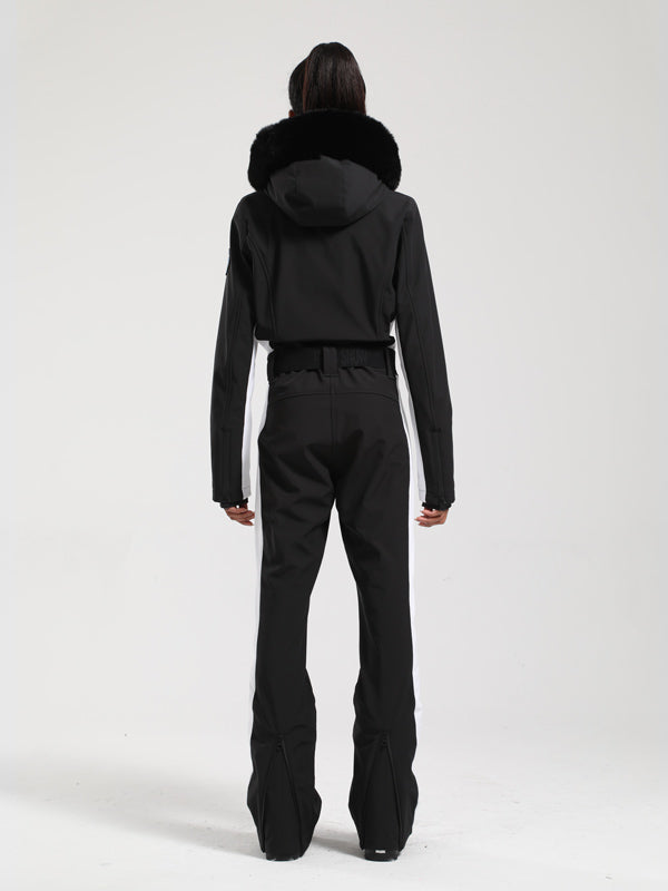 Gsou Snow Classic Damen-Skianzug „Dawn“ mit Kunstpelzbesatz, ausgestelltem Bein