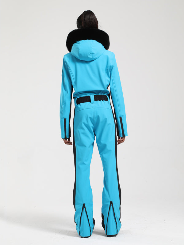 Gsou Snow Classic Damen-Skianzug „Dawn“ mit Kunstpelzbesatz, ausgestelltem Bein