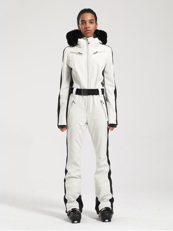 Gsou Snow Classic Damen-Skianzug Dawn mit Kunstpelzbesatz, einteilig