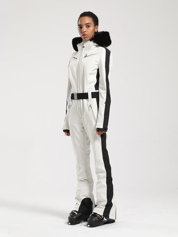 Gsou Snow Classic Damen-Skianzug Dawn mit Kunstpelzbesatz, einteilig