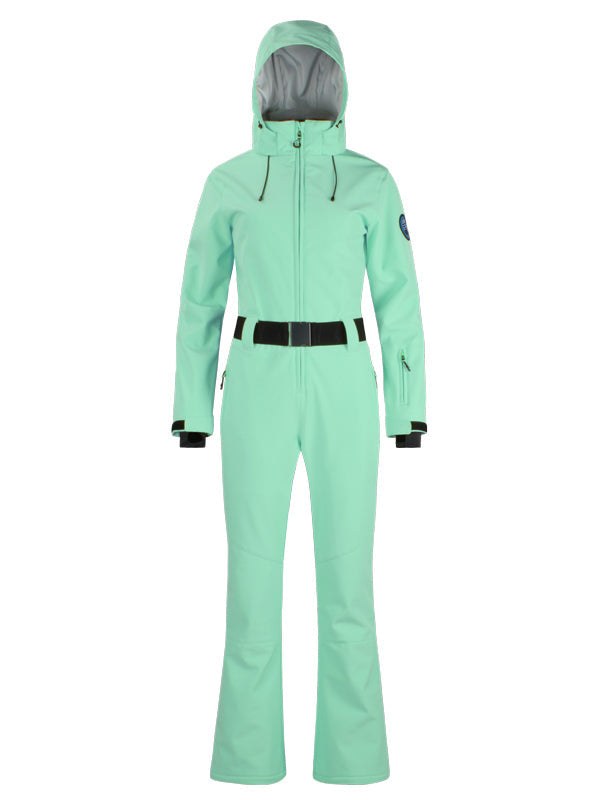 Gsou Snow Classic Damen-Skianzug mit Gürtel und ausgestelltem Bein