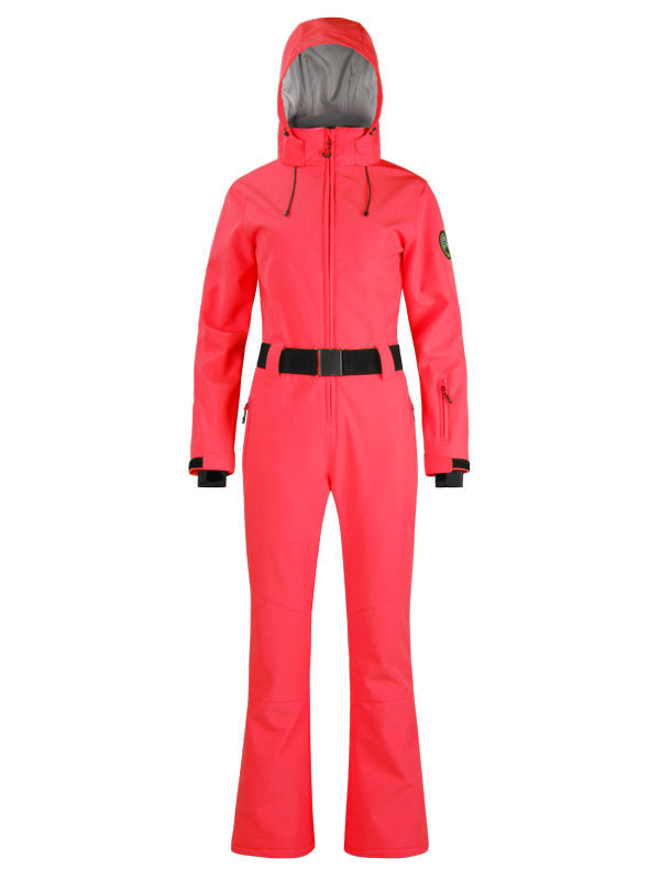 Gsou Snow Classic Damen-Skianzug mit Gürtel und ausgestelltem Bein