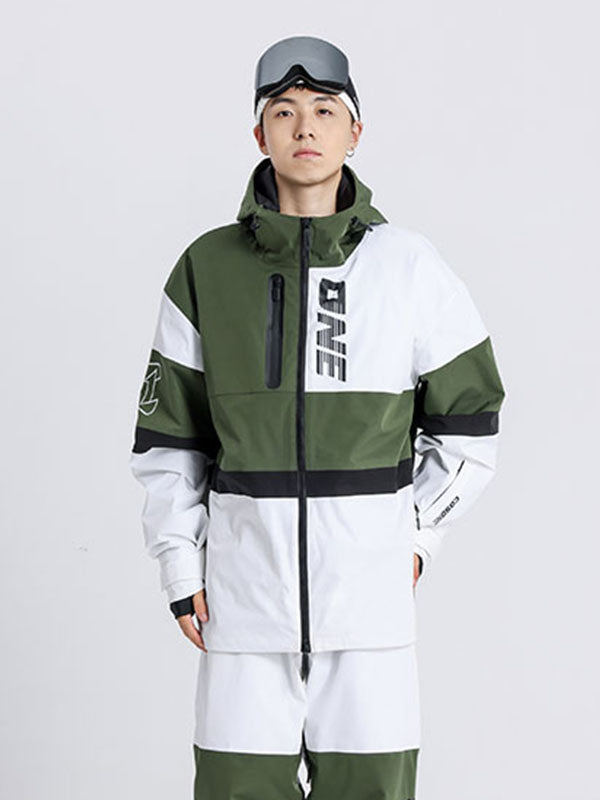 Cosone Damen Winterjacke mit Reißverschluss, Farbblock-Design, Windbreaker und Schneejacke