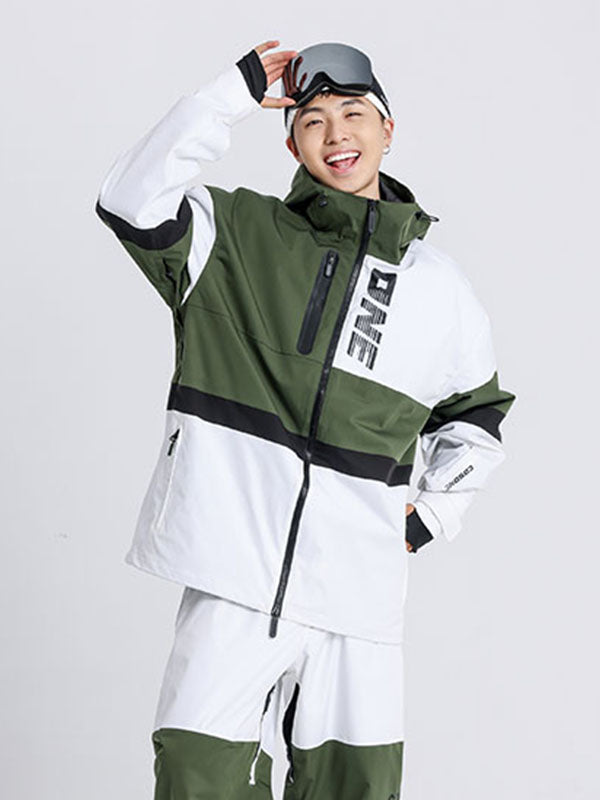 Cosone Damen Winterjacke mit Reißverschluss, Farbblock-Design, Windbreaker und Schneejacke