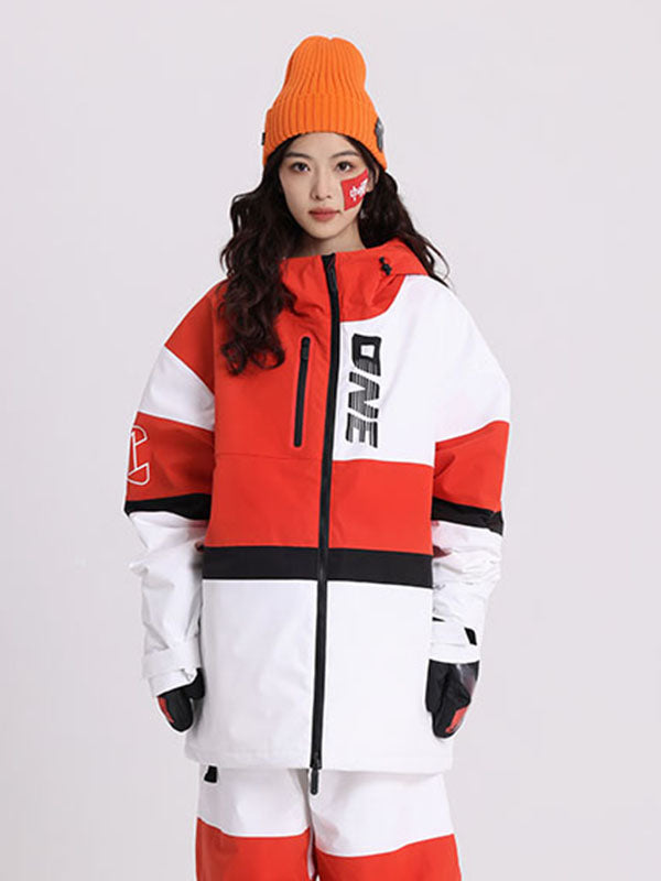 Cosone Herren Winterjacke mit Reißverschluss, Farbblock-Design, Windbreaker und Schneejacke