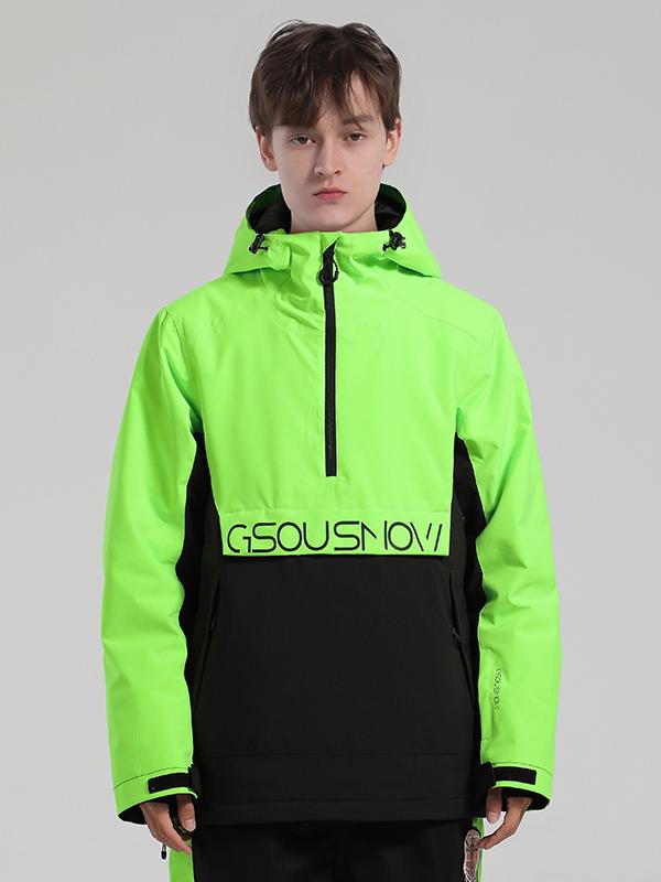 Gsou Snow Winter Storm reflektierende Schneejacke mit Buchstabenblock für Herren